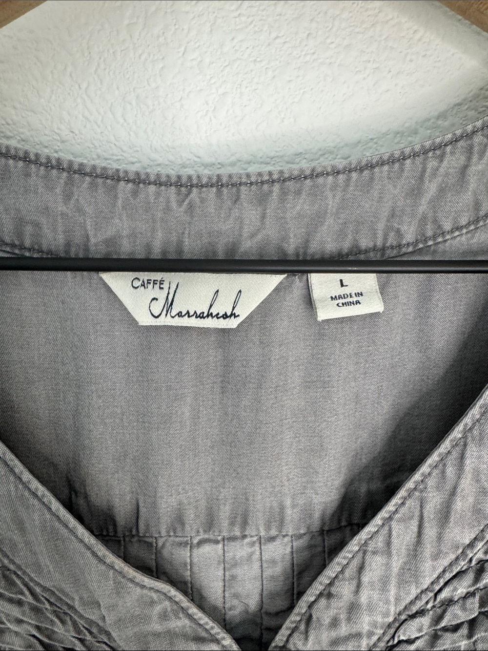 Women's Gray Long-Sleeve Pintuck Peasant Top - Casual Tunic N0169 - Picture 2 of 6